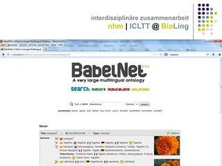 interdisziplinäre zusammenarbeit

nhm | ICLTT @ BioLing

 