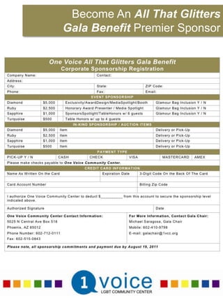 Become An All That Glitters Gala Benefit Premier Sponsor
