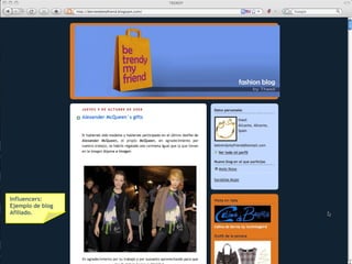 Influencers: Ejemplo de blog  Afiliado. 