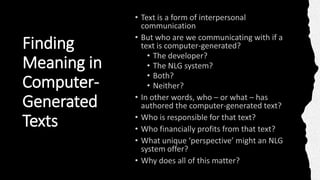 The Future of Authorship: AI Text Generation | PPTX