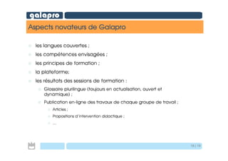 Galapro presentation du Projet