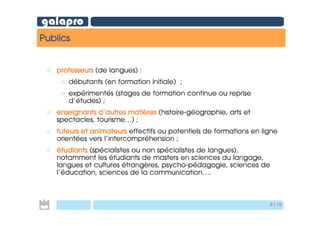 Galapro presentation du Projet