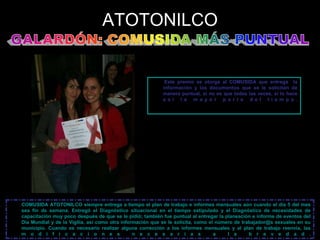 ATOTONILCOGALARDÓN: COMUSIDA MÁS PUNTUAL