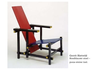 Gerrit Rietveld Roodblauwe stoel –  puna-sinine tool.   