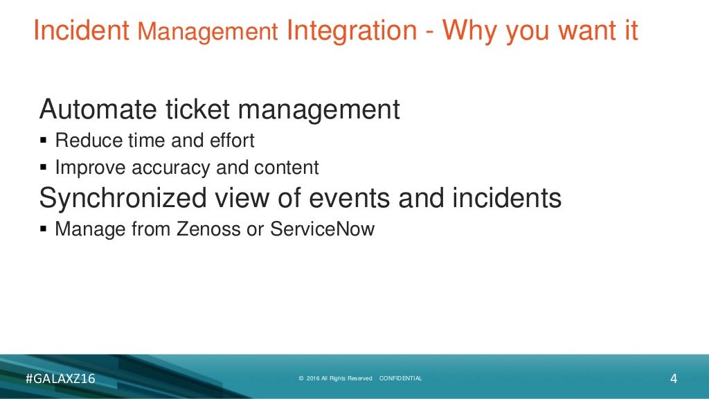 Zenoss & ServiceNow Integration Incident Management & CMDB