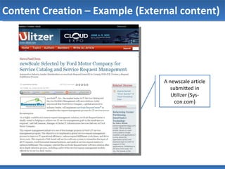Content Creation – Example (External content) A newscale article submitted in Utilizer (Sys-con.com) 