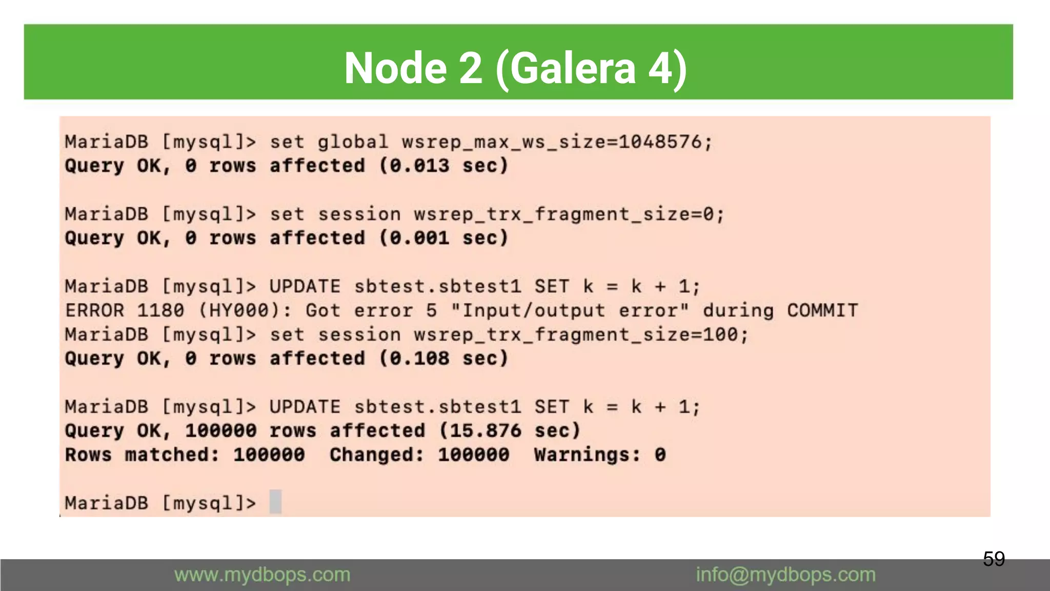 Node 2 (Galera 4)
59
 