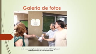 Galería de fotos
Int. de Avellaneda ing. Ferraresi junto al rector de la UNDAV ing. Calzonni
inaugurando la pileta del club Fátima en Wilde
 