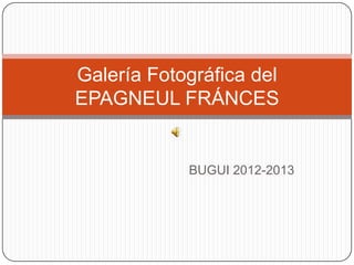 Galería Fotográfica del
EPAGNEUL FRÁNCES


            BUGUI 2012-2013
 