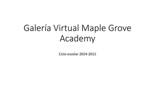 Galería Virtual Maple Grove
Academy
Ciclo escolar 2014-2015
 