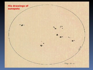 His drawings of sunspots 