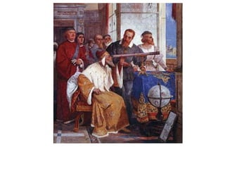Galileo enseñando al dux de Venecia el uso del
telescopio. Fresco de Giuseppe Bertini (1825-1898).
 
