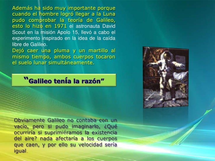 Galileo caida libre de los cuerpos