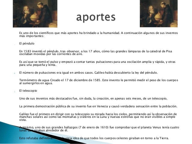 aportaciones a la fisica de galileo galilei aportaciones a la fisica de galileo galilei