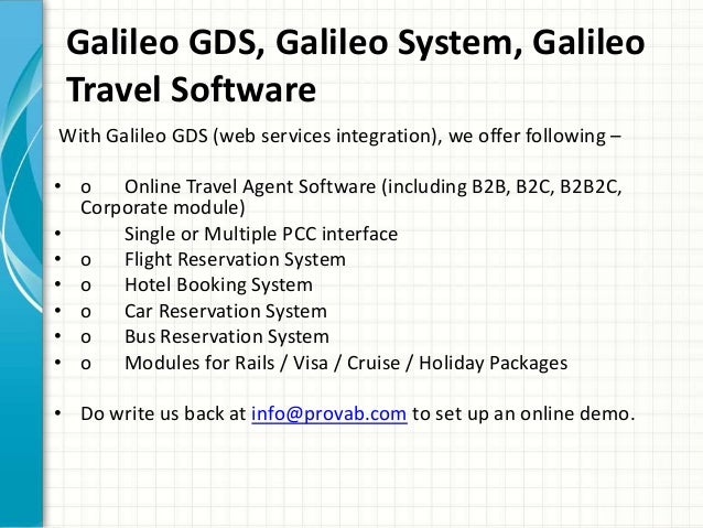 Galileo Air Ticketing Software
