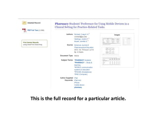 This is the full record for a particular article.
 