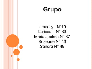    Grupo Ismaelly   N°19 Larissa    N° 33 Maria Joelma N° 37 Roseane N° 46 Sandra N° 49 