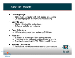 Microcomputer Axik Galil Motion Control Product Workshop January 2012 Presentation | PDF