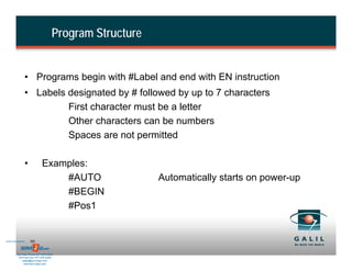Galil Motion Control Product Workshop January 2012 Presentation | PDF