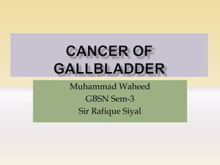 Muhammad Waheed
GBSN Sem-3
Sir Rafique Siyal
 