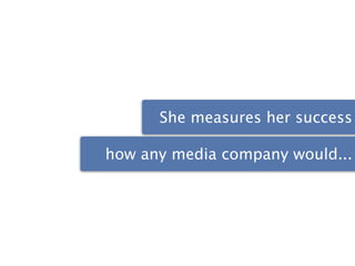 She measures her success

how any media company would...
 