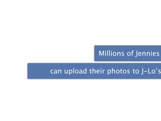 Millions of Jennies

can upload their photos to J-Lo’s
 