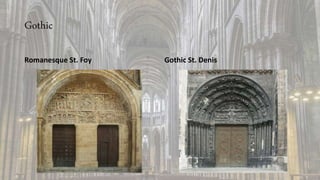 Gothic
Romanesque St. Foy Gothic St. Denis
 