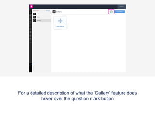 Select the ‘Gallery’ tab now located on your app panel.
 