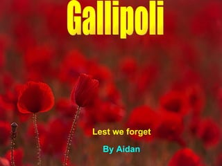 Gallipoli Lest we   forget By Aidan 