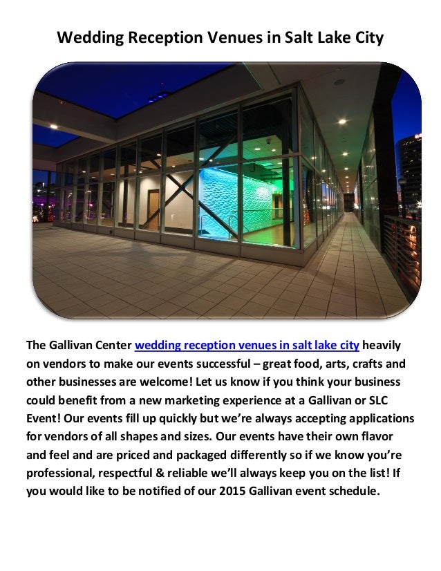 Gallivan Center Wedding Reception Venues In Salt Lake City