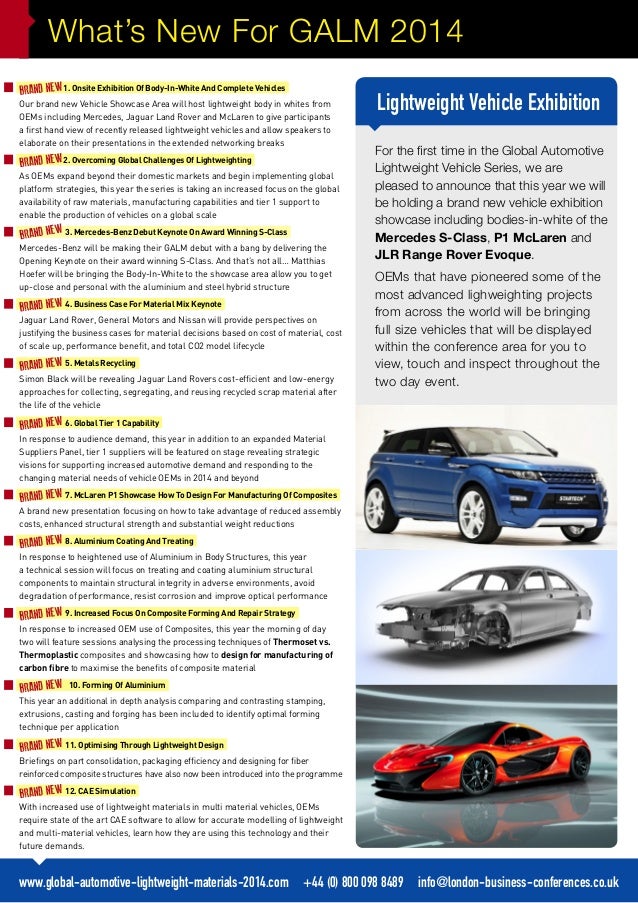 Global Automotive Lightweight Materials 2014 Multi Material Supply