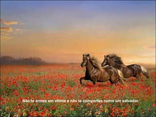Não te armes em vítima e não te comportes como um salvador.
 