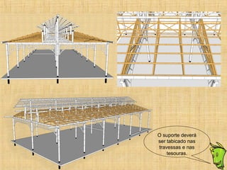 O suporte deverá
ser tabicado nas
travessas e nas
tesouras.
 