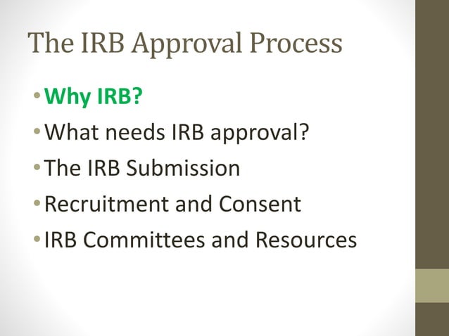 IRB Approval Process 2016 | PPT