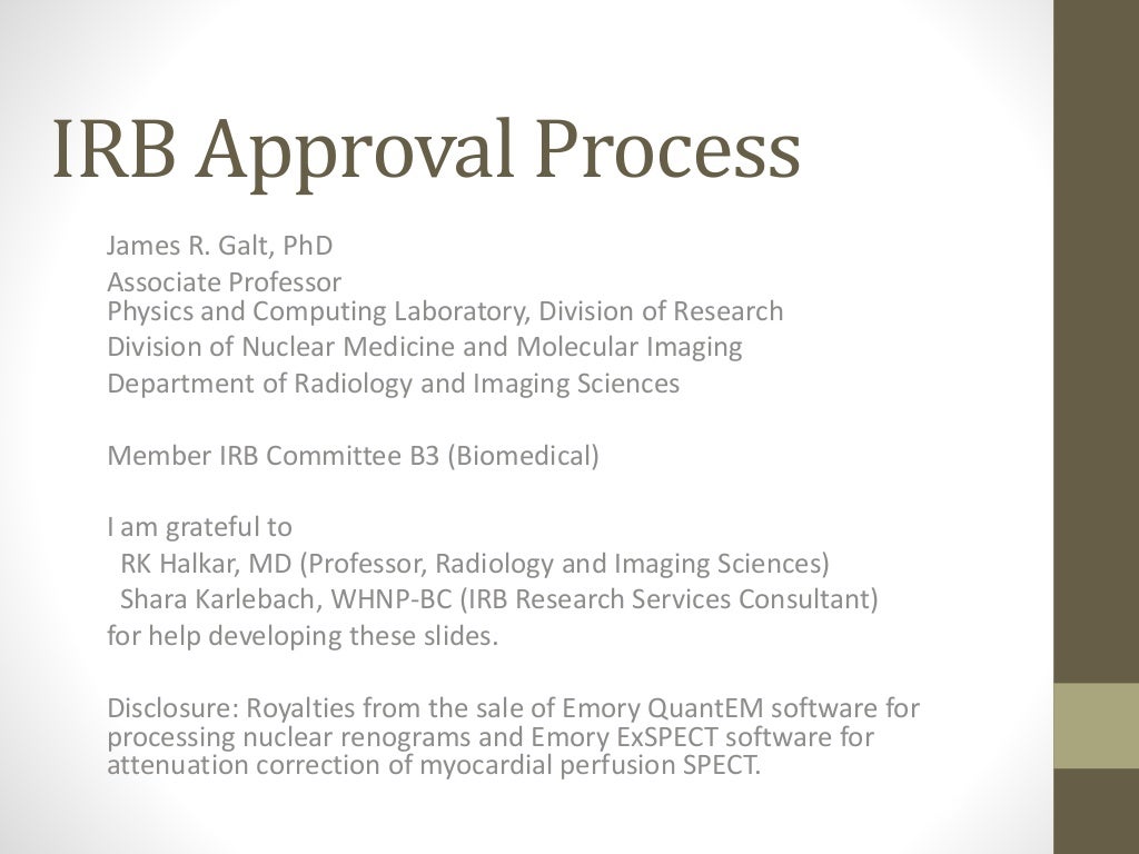 IRB Approval Process 2016