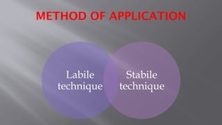 METHOD OF APPLICATION
Labile
technique
Stabile
technique
 