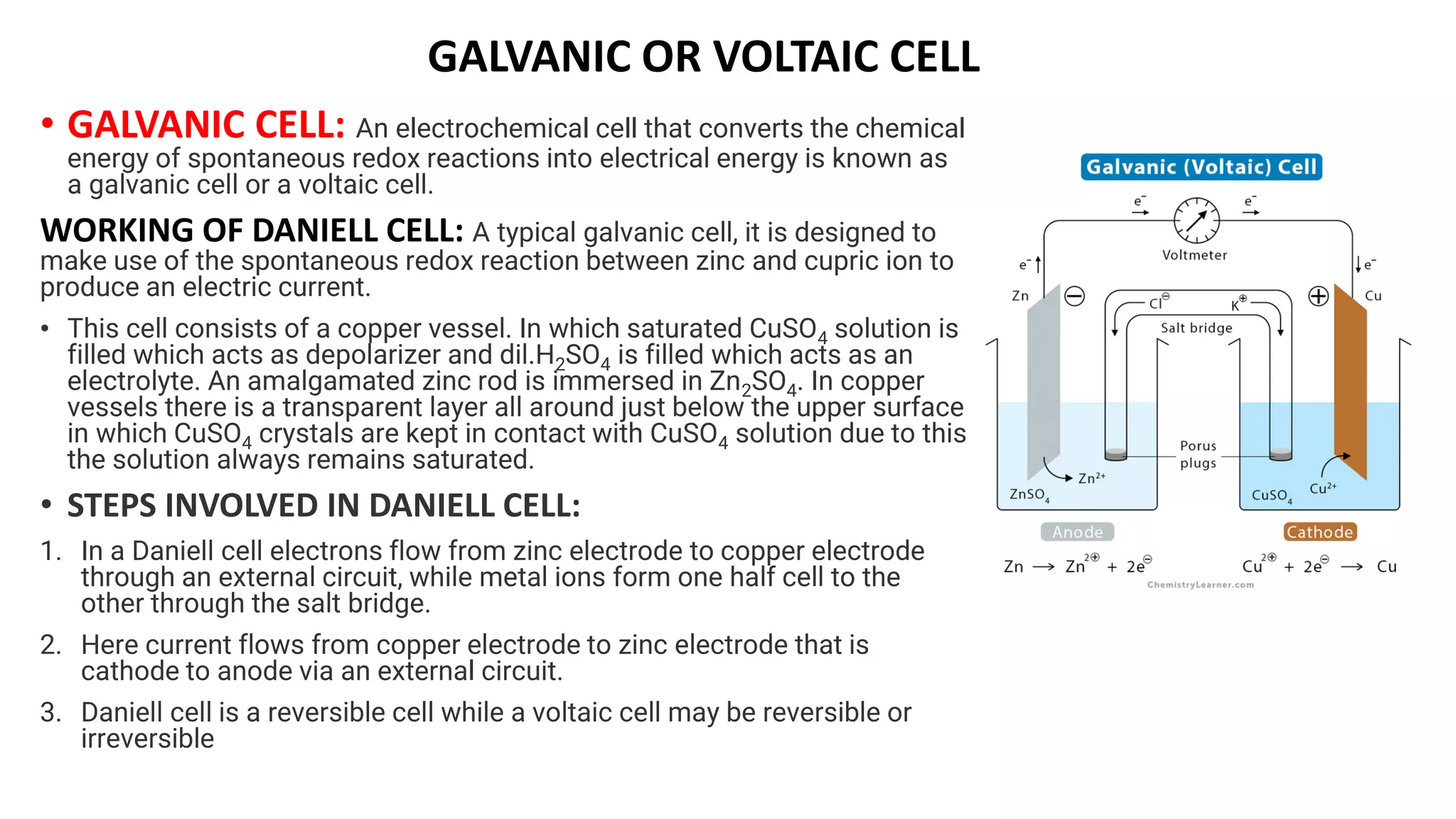 GALVANIC AND ELECTROLYTIC CELL PPT