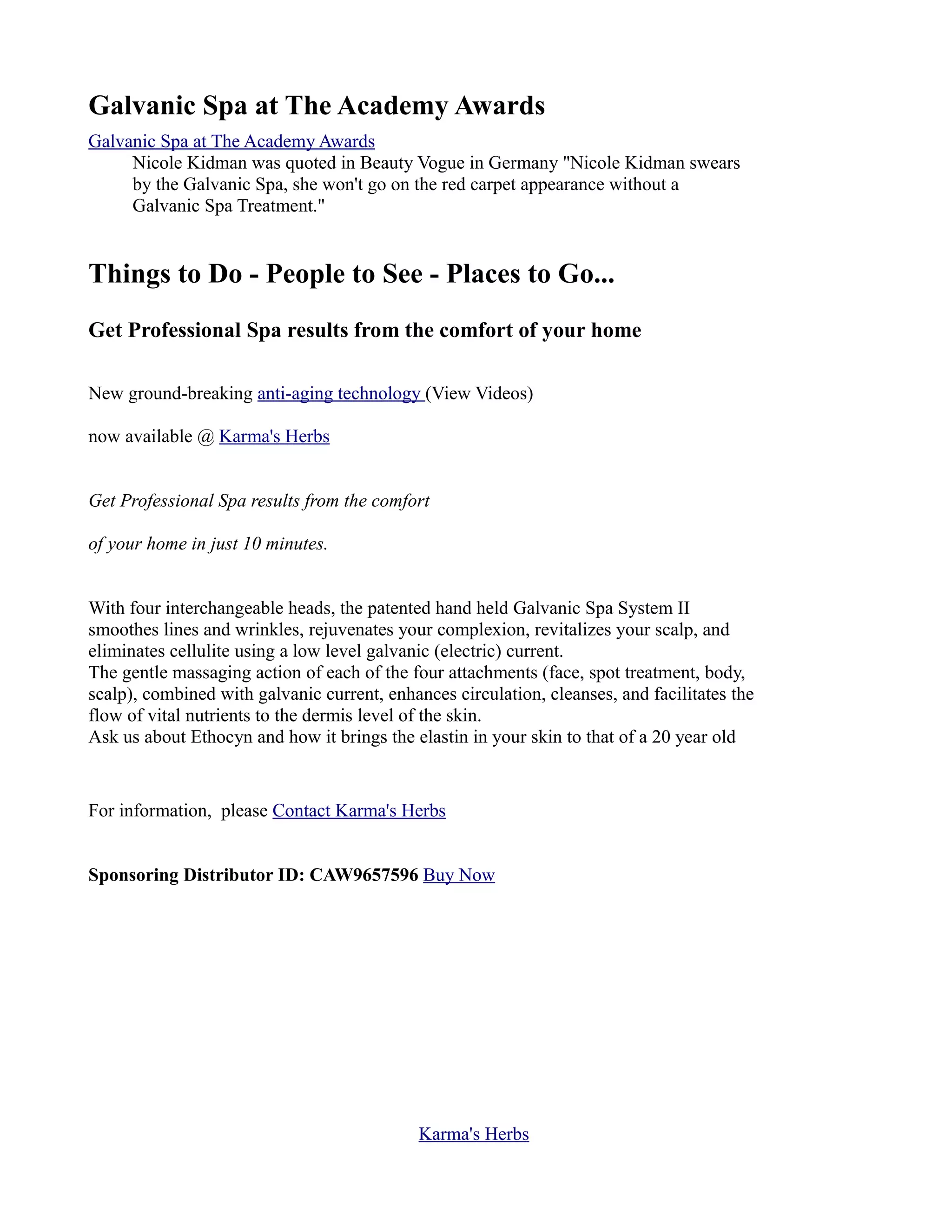 Galvanic Spa System II