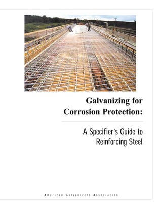 Galvanizing for
                 Corrosion Protection:

                               A Specifier’s Guide to
                                   Reinforcing Steel




Am e r i c a n   Ga l v a n i z e r s   As s o c i a t i o n
 
