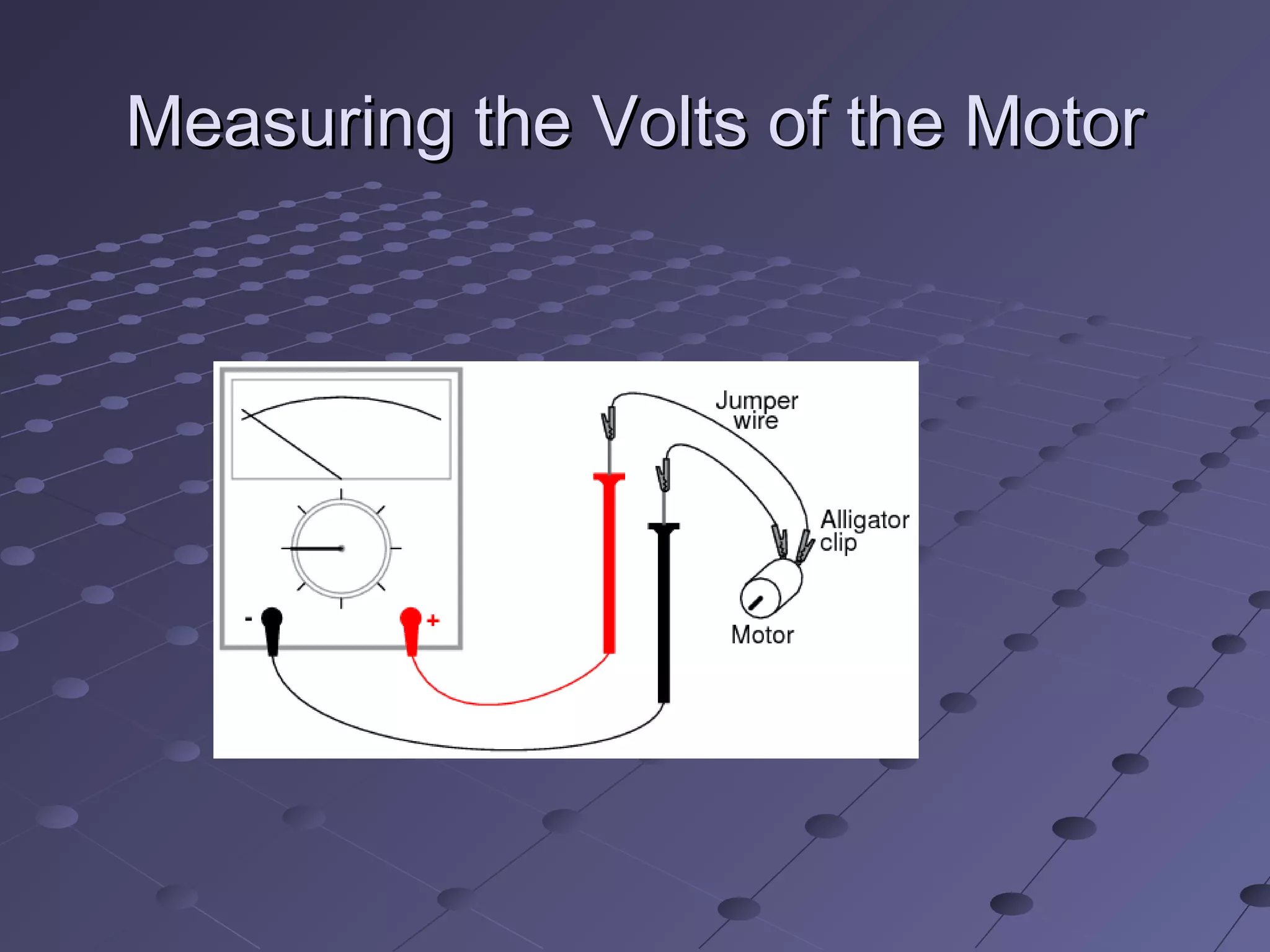 Measuring the Volts of the MotorMeasuring the Volts of the Motor
 