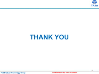 Flat Product Technology Group Confidential. Not for Circulation
18
THANK YOU
 