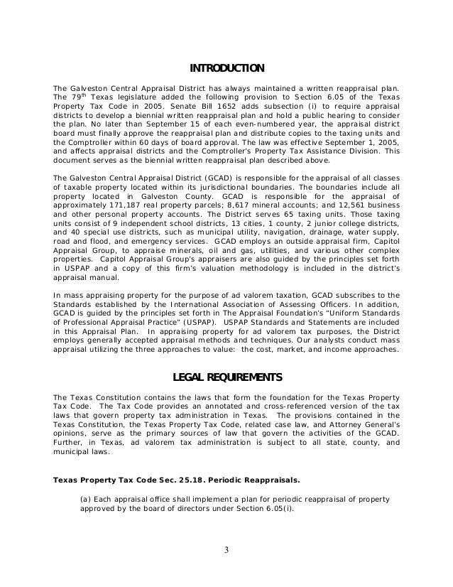 Galveston central appraisal district reappraisalplan 2015 2016