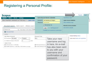 TITLE OF PRESENTATION
| 24
24|
Registering a Personal Profile:
Take your new
username and log
in here. An e-mail
has also ...