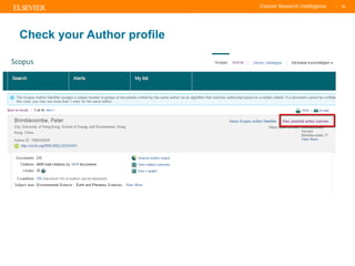 TITLE OF PRESENTATION
| 56
56|
Check your Author profile
 
