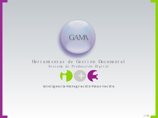 Herramientas de Gestión Documental Sistema de Producción Digital inteligencia+integración+innovación GAMA  / 22 