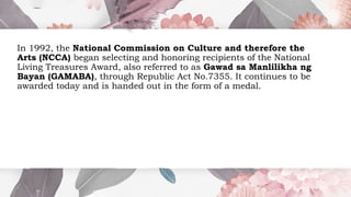 GawadngManlilikhangBayanAward(GAMABA)inthephillipines | PPTX