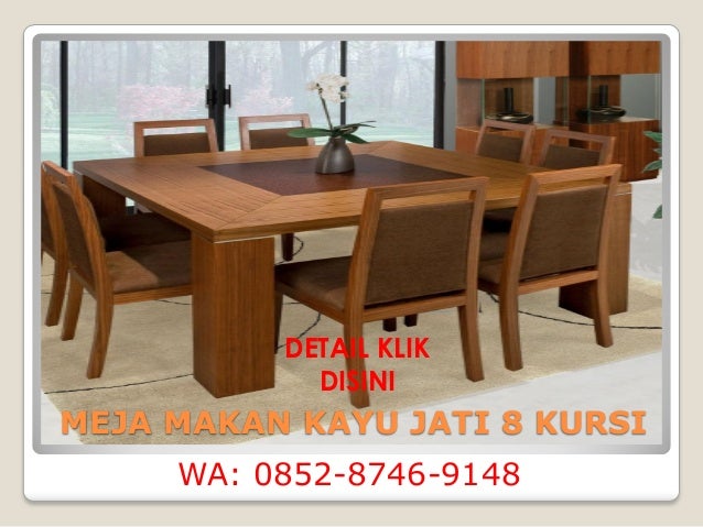 Gambar meja makan kayu jati minimalis