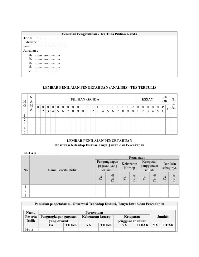 Baru Cara Penilaian Soal Pilihan Ganda 20 Dan Essay 5