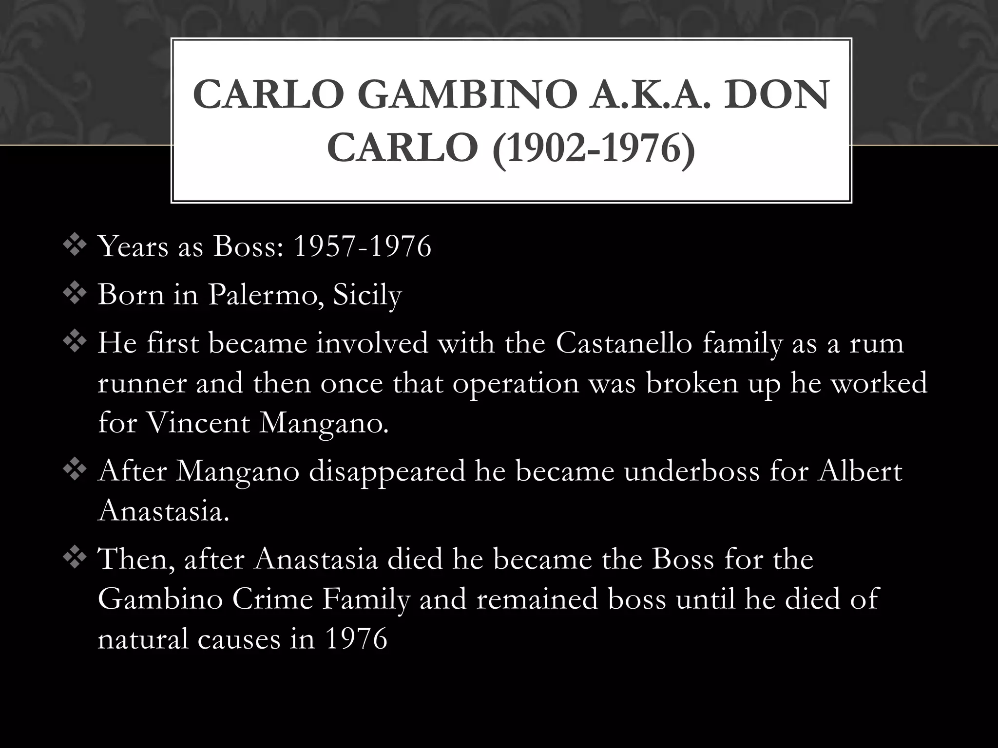 Gambino organized crime family PPTX