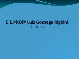 E.E.PROFº Luiz Gonzaga RighiniE.E.PROFº Luiz Gonzaga Righini
Gambás
2014
 